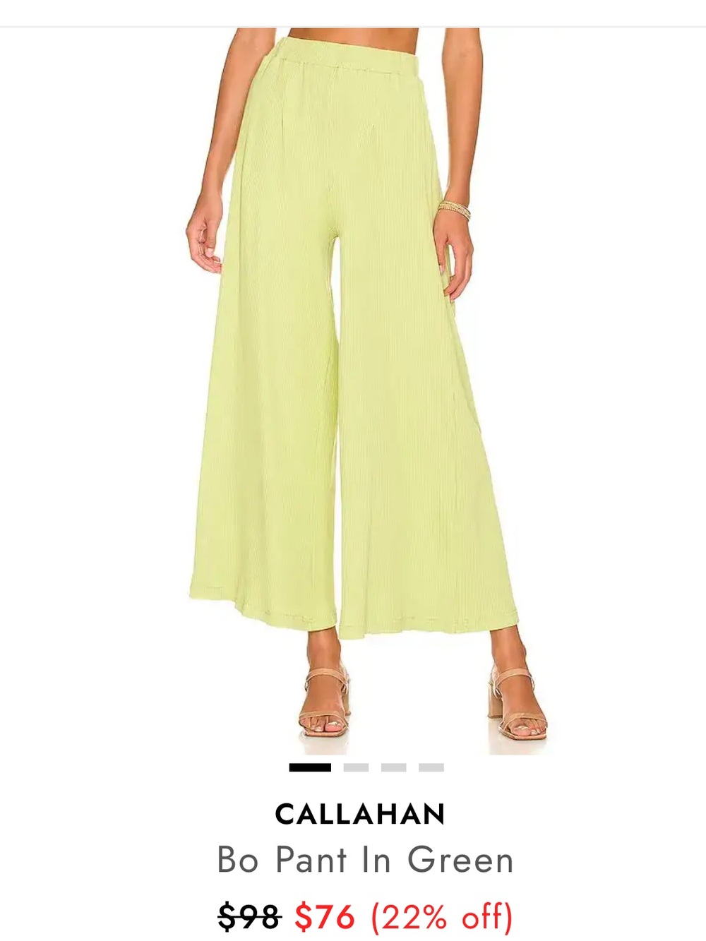 Callahan Wide-Leg Bo Pant in Lime Green